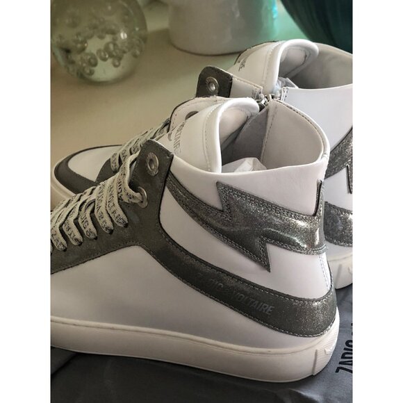 NIB ZADIG & VOLTAIRE HIGH FLASH INFINITY PATENT HIGH-TOP SNEAKERS SIZE 38 / US 7 - Picture 7 of 14